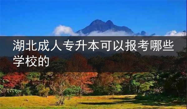 湖北成人专升本可以报考哪些学校的