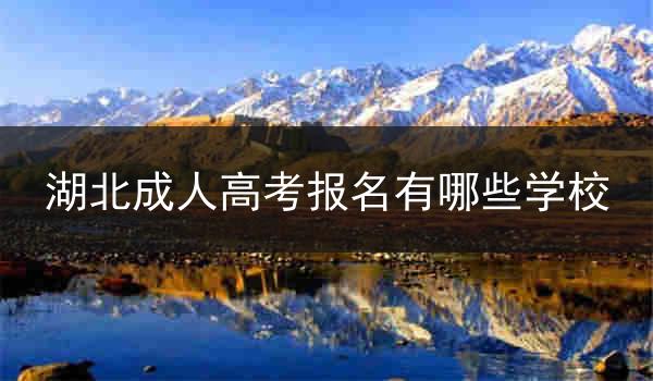 湖北成人高考报名有哪些学校