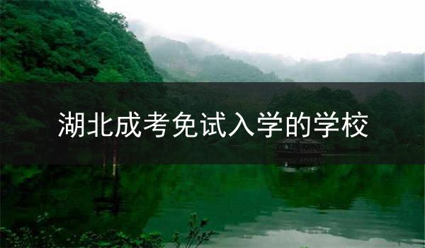 湖北成考免试入学的学校