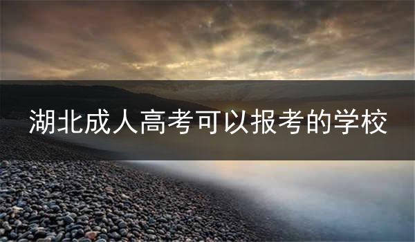 湖北成人高考可以报考的学校