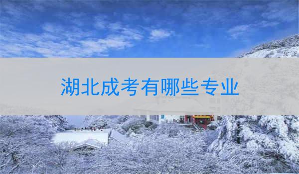 湖北成考有哪些专业