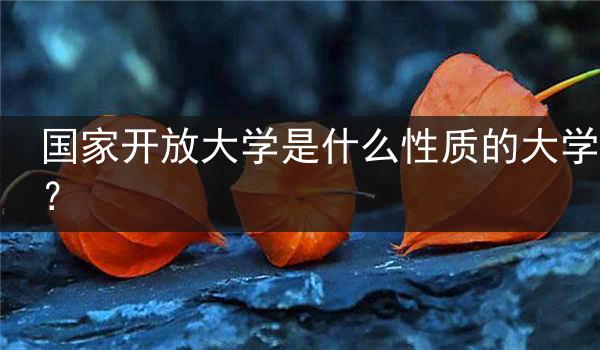 国家开放大学是什么性质的大学？