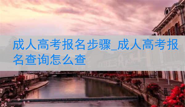 成人高考报名步骤_成人高考报名查询怎么查
