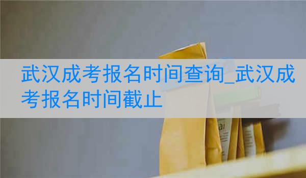 武汉成考报名时间查询_武汉成考报名时间截止