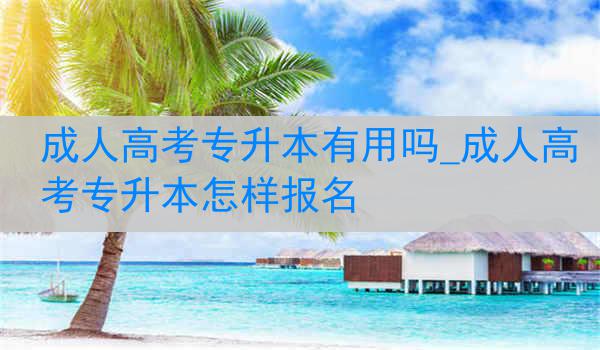 成人高考专升本有用吗_成人高考专升本怎样报名