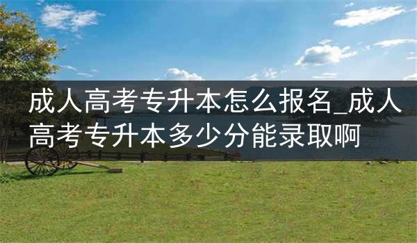 成人高考专升本怎么报名_成人高考专升本多少分能录取啊