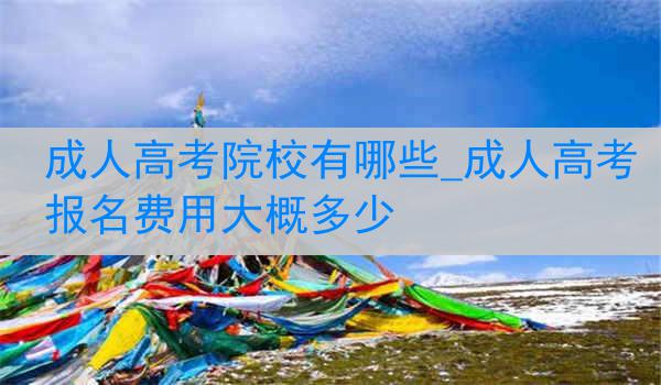 成人高考院校有哪些_成人高考报名费用大概多少