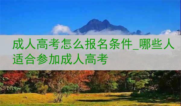 成人高考怎么报名条件_哪些人适合参加成人高考