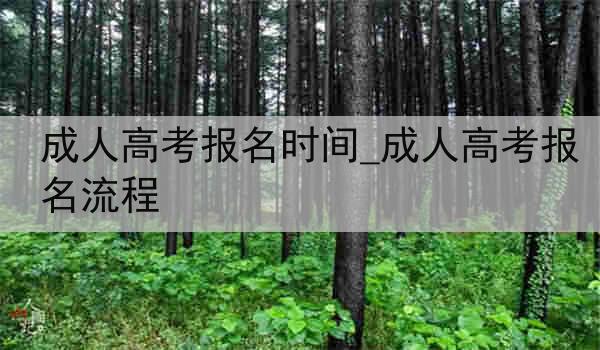 成人高考报名时间_成人高考报名流程
