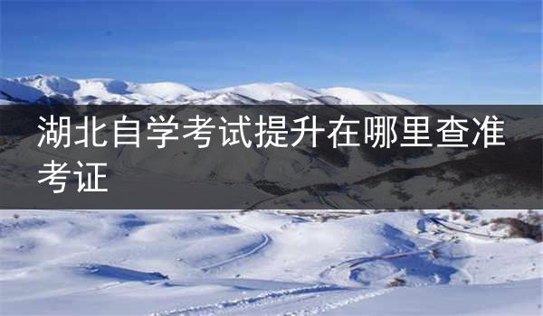 湖北自学考试提升在哪里查准考证