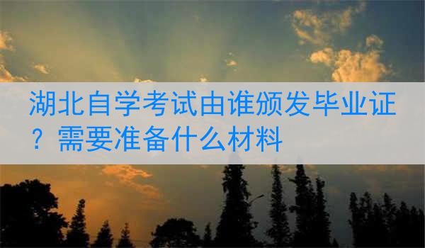 湖北自学考试由谁颁发毕业证？需要准备什么材料