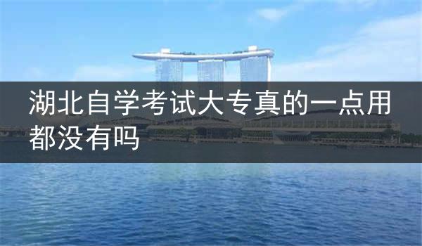 湖北自学考试大专真的一点用都没有吗