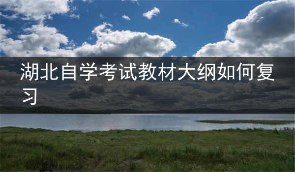 湖北自学考试教材大纲如何复习