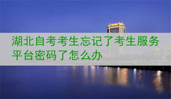 湖北自考考生忘记了考生服务平台密码了怎么办