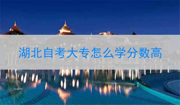 湖北自考大专怎么学分数高