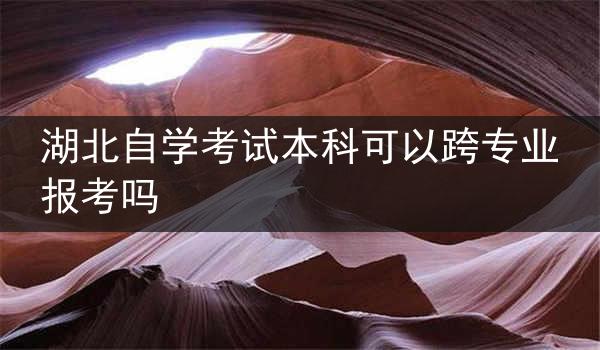 湖北自学考试本科可以跨专业报考吗