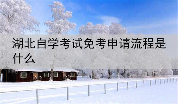 湖北自学考试免考申请流程是什么