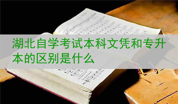 湖北自学考试本科文凭和专升本的区别是什么