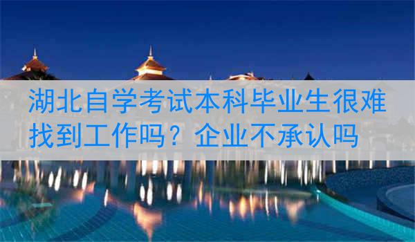 湖北自学考试本科毕业生很难找到工作吗？企业不承认吗