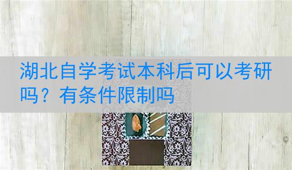 湖北自学考试本科后可以考研吗？有条件限制吗