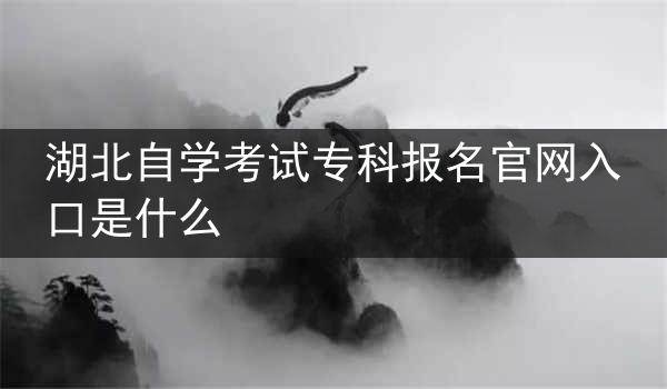 湖北自学考试专科报名官网入口是什么
