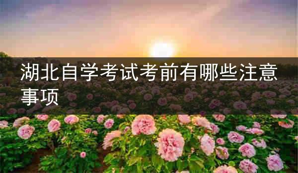 湖北自学考试考前有哪些注意事项