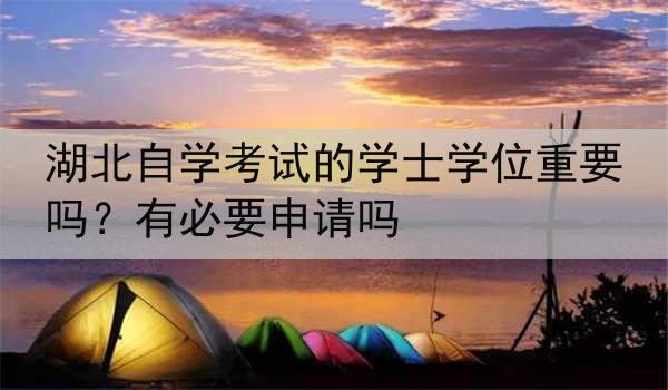 湖北自学考试的学士学位重要吗？有必要申请吗