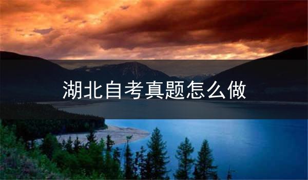 湖北自考真题怎么做