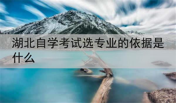 湖北自学考试选专业的依据是什么