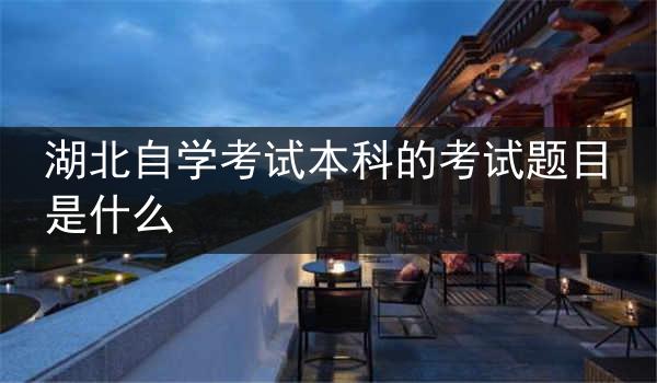 湖北自学考试本科的考试题目是什么