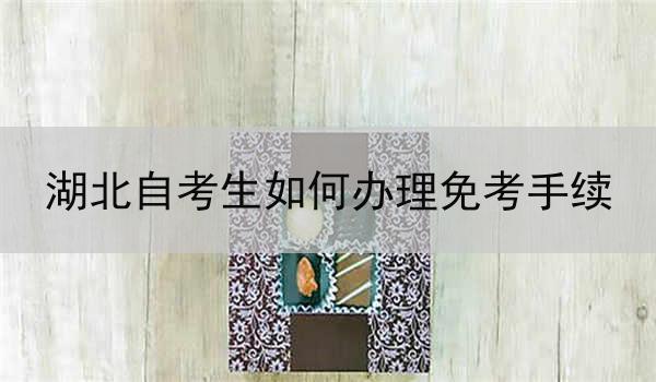 湖北自考生如何办理免考手续