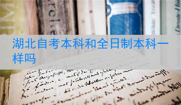 湖北自考本科和全日制本科一样吗