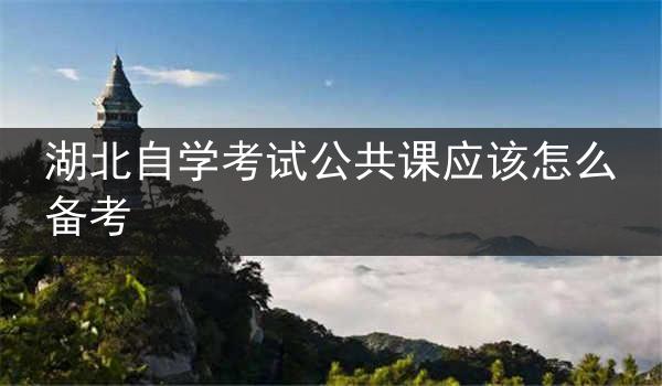 湖北自学考试公共课应该怎么备考
