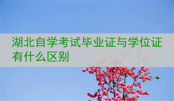 湖北自学考试毕业证与学位证有什么区别