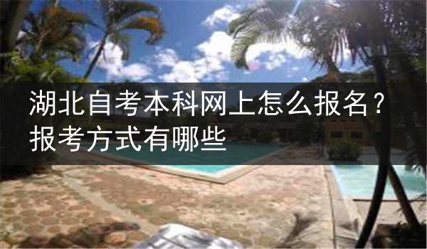 湖北自考本科网上怎么报名？报考方式有哪些