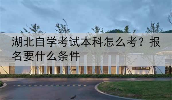 湖北自学考试本科怎么考？报名要什么条件
