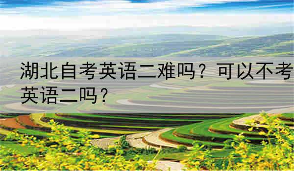 湖北自考英语二难吗？可以不考英语二吗？