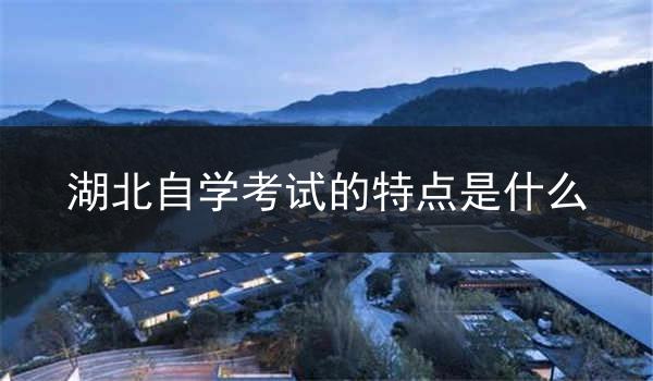 湖北自学考试的特点是什么