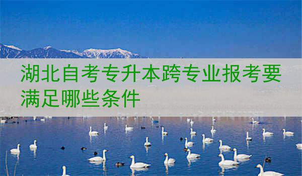 湖北自考专升本跨专业报考要满足哪些条件