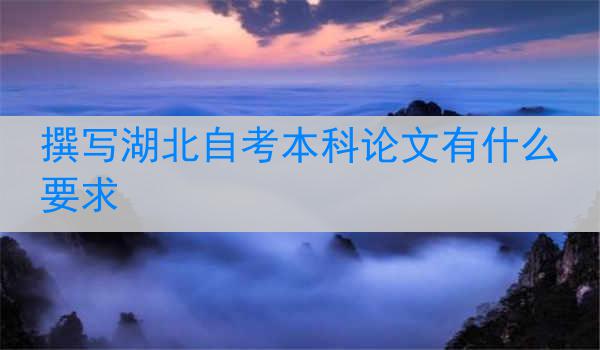 撰写湖北自考本科论文有什么要求