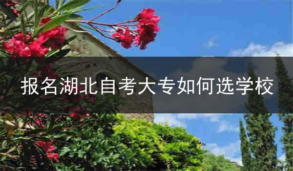 报名湖北自考大专如何选学校