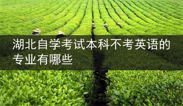 湖北自学考试本科不考英语的专业有哪些