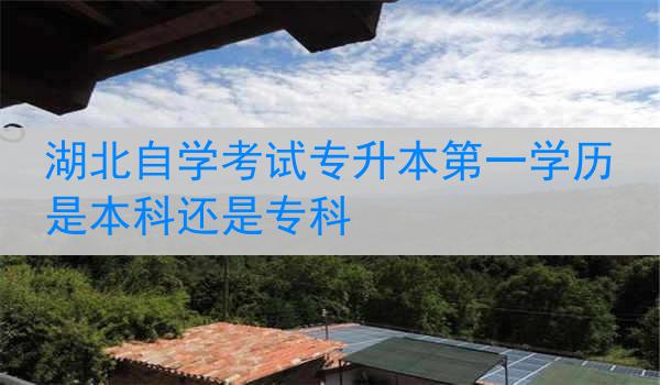 湖北自学考试专升本第一学历是本科还是专科