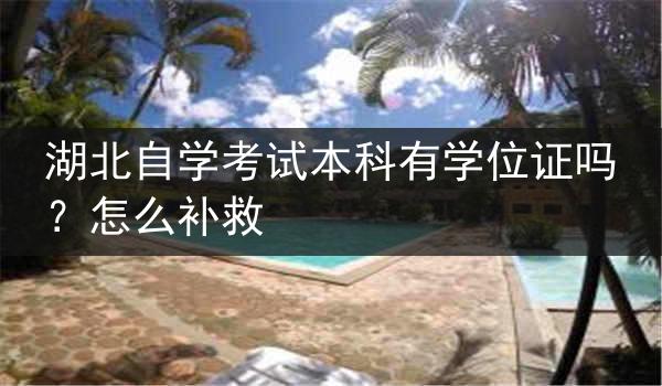 湖北自学考试本科有学位证吗？怎么补救