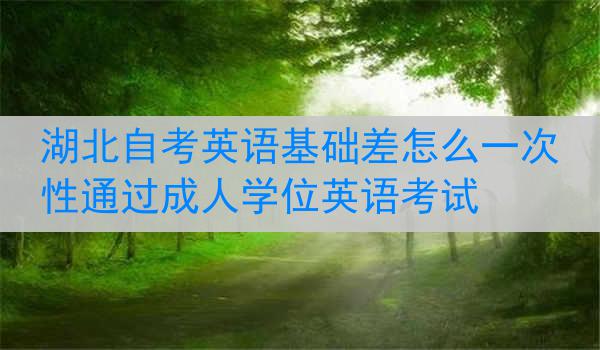 湖北自考英语基础差怎么一次性通过成人学位英语考试