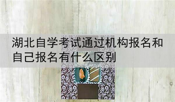湖北自学考试通过机构报名和自己报名有什么区别