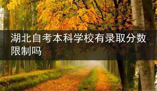 湖北自考本科学校有录取分数限制吗