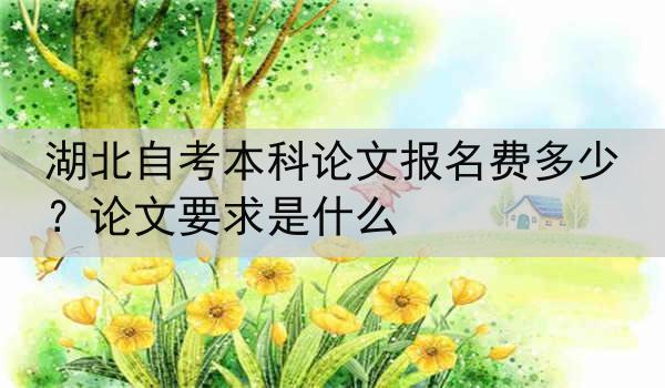 湖北自考本科论文报名费多少？论文要求是什么