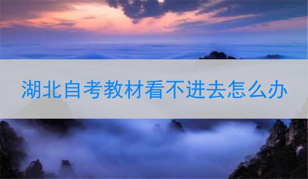 湖北自考教材看不进去怎么办