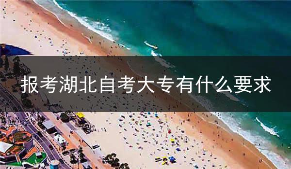 报考湖北自考大专有什么要求